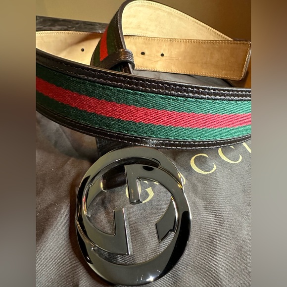 Gucci web belt with buckle, size 90/36 - Picture 3 of 17